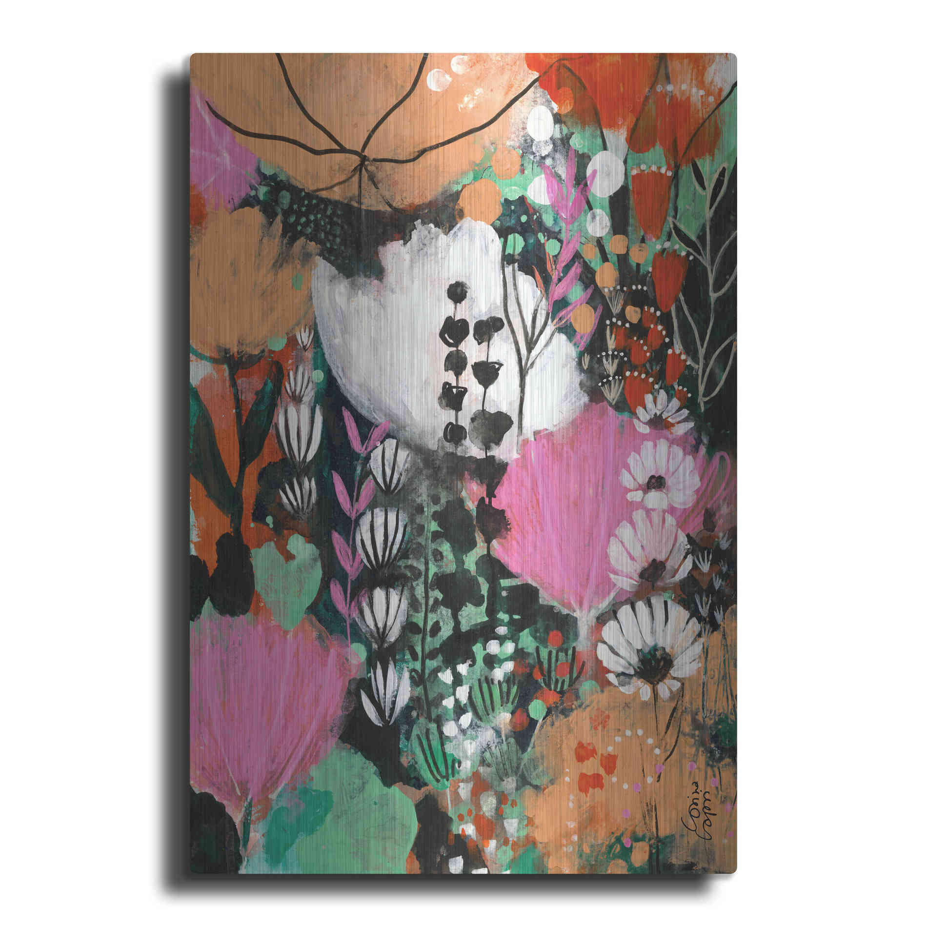 Luxe Metal Art 'Strawberry Moon by Corina Capri Metal Wall Art
