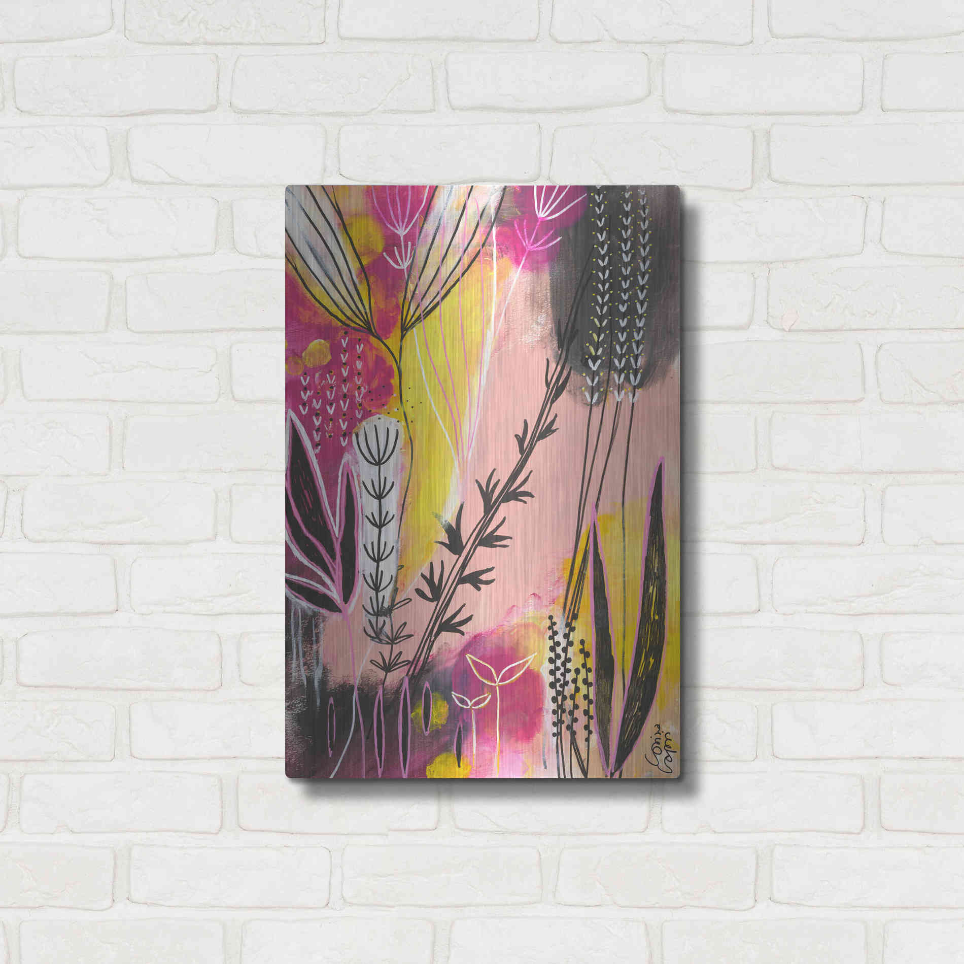 Luxe Metal Art 'Spring in Pink by Corina Capri Metal Wall Art,16x24