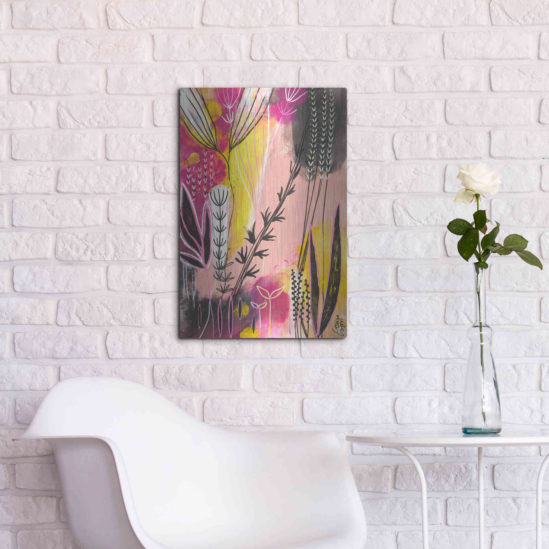 Luxe Metal Art 'Spring in Pink by Corina Capri Metal Wall Art,16x24