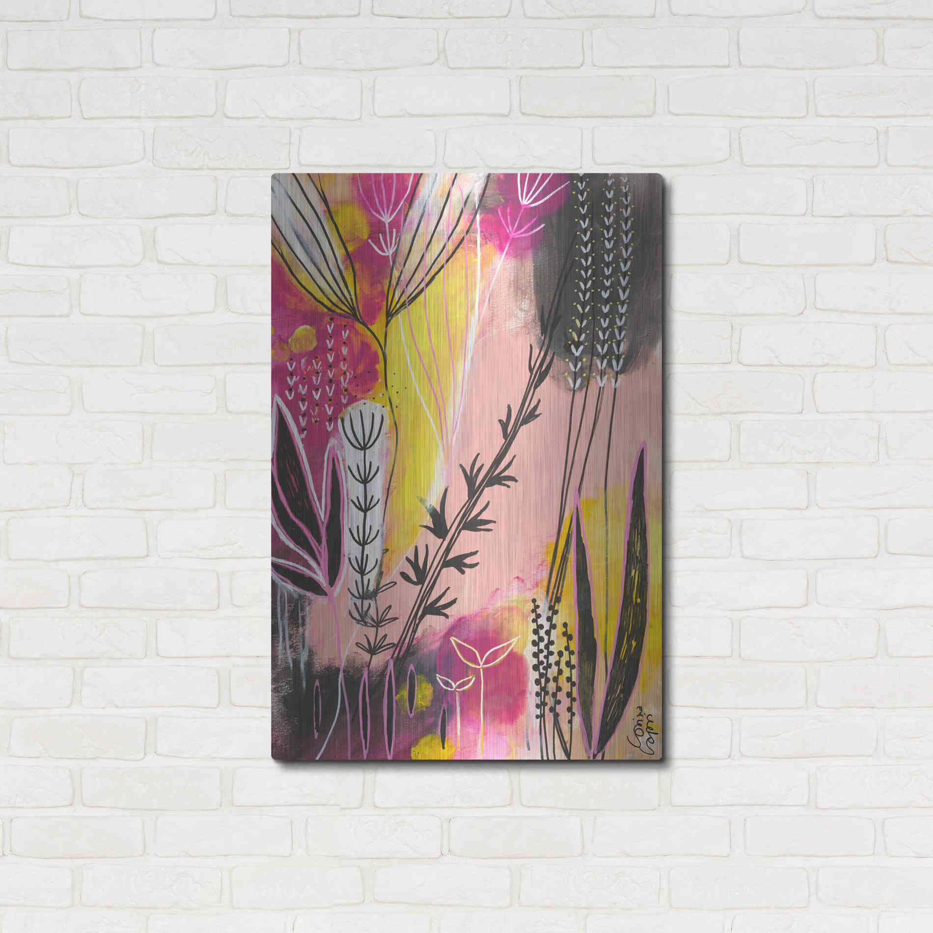 Luxe Metal Art 'Spring in Pink by Corina Capri Metal Wall Art,24x36