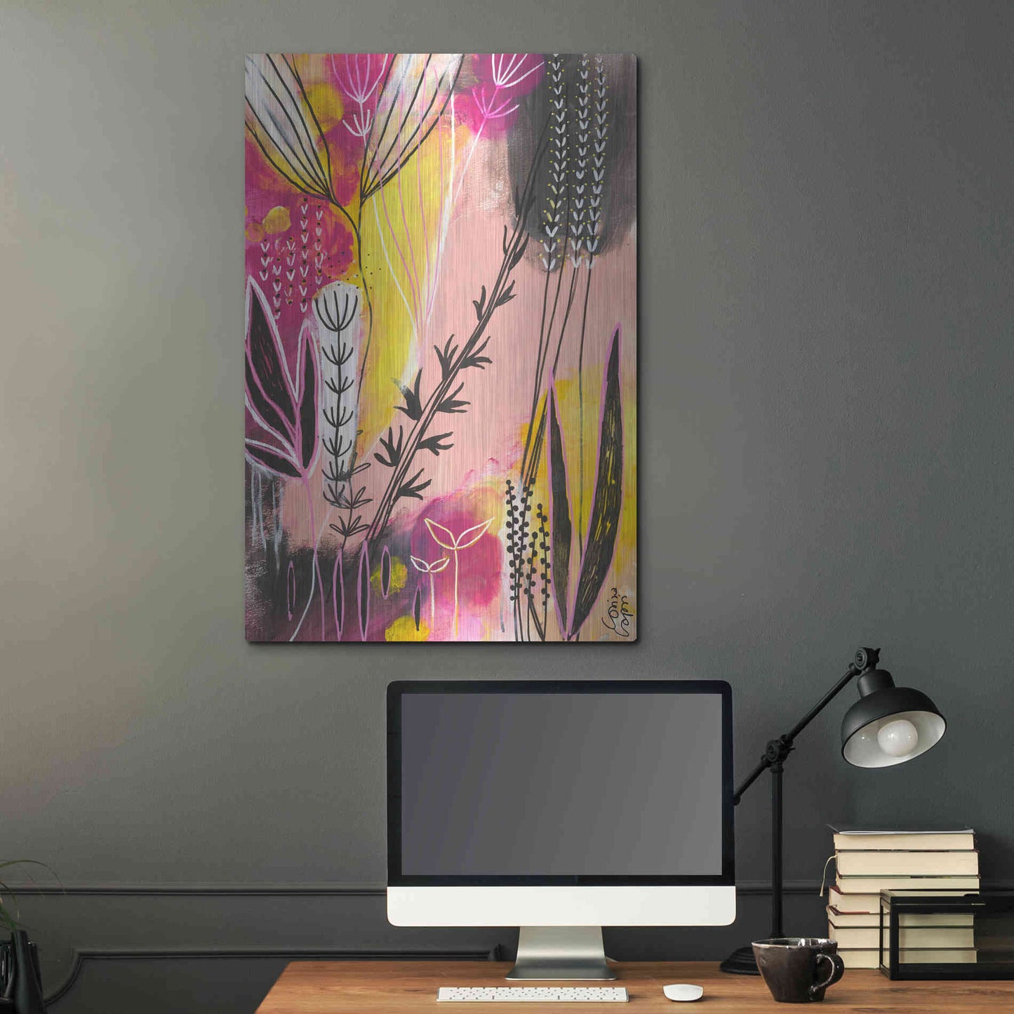 Luxe Metal Art 'Spring in Pink by Corina Capri Metal Wall Art,24x36