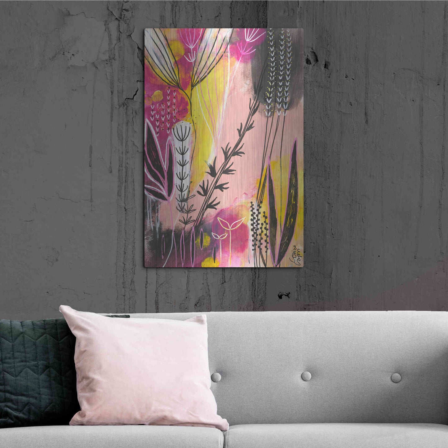 Luxe Metal Art 'Spring in Pink by Corina Capri Metal Wall Art,24x36