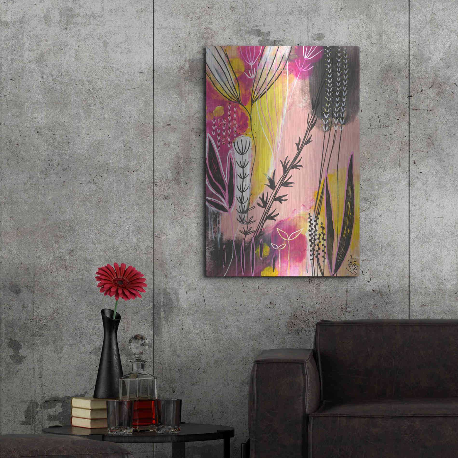 Luxe Metal Art 'Spring in Pink by Corina Capri Metal Wall Art,24x36