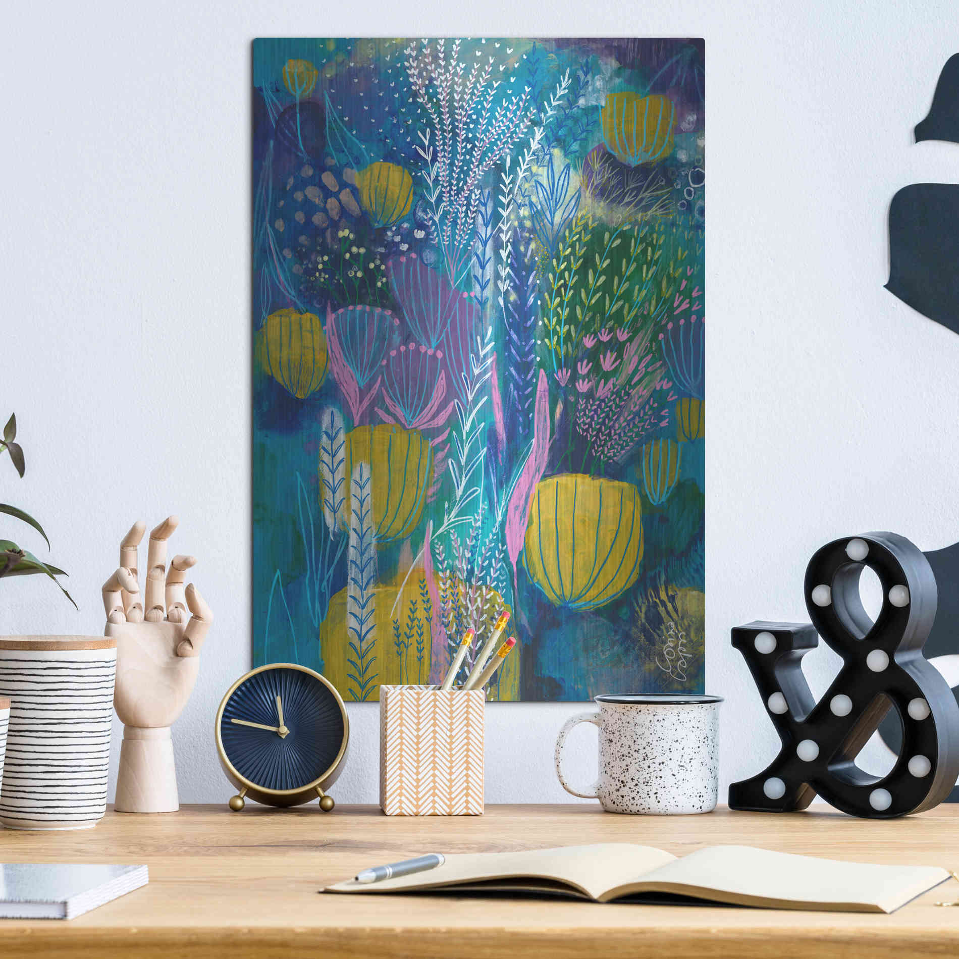 Luxe Metal Art 'Sea Life by Corina Capri Metal Wall Art,12x16