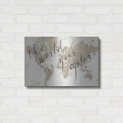 Luxe Metal Art 'The World is Your Oyster' by Sara Zieve Miller, Metal Wall Art,24x16