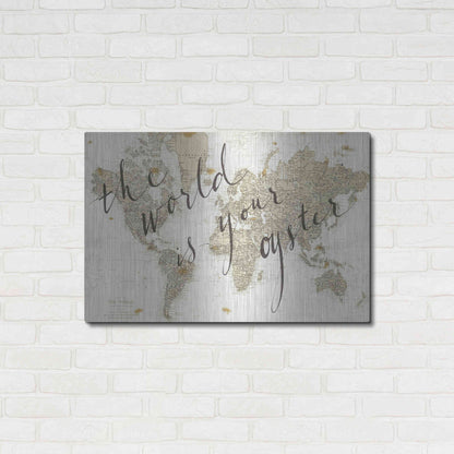 Luxe Metal Art 'The World is Your Oyster' by Sara Zieve Miller, Metal Wall Art,36x24