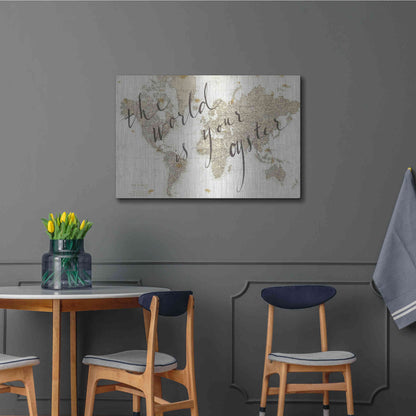 Luxe Metal Art 'The World is Your Oyster' by Sara Zieve Miller, Metal Wall Art,36x24
