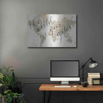 Luxe Metal Art 'The World is Your Oyster' by Sara Zieve Miller, Metal Wall Art,36x24