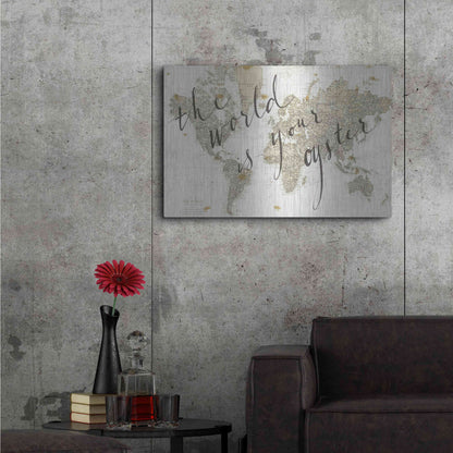 Luxe Metal Art 'The World is Your Oyster' by Sara Zieve Miller, Metal Wall Art,36x24