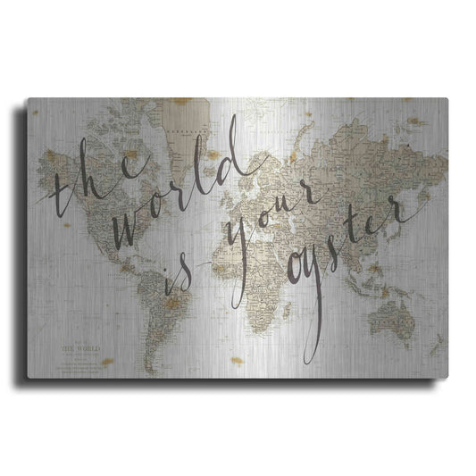 Luxe Metal Art 'The World is Your Oyster' by Sara Zieve Miller, Metal Wall Art