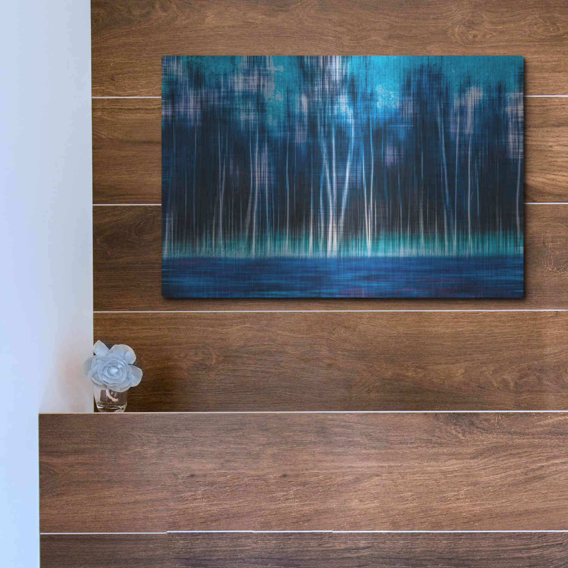 Luxe Metal Art 'Mystic Forest by Hannes Cmarits Metal Wall Art,16x12