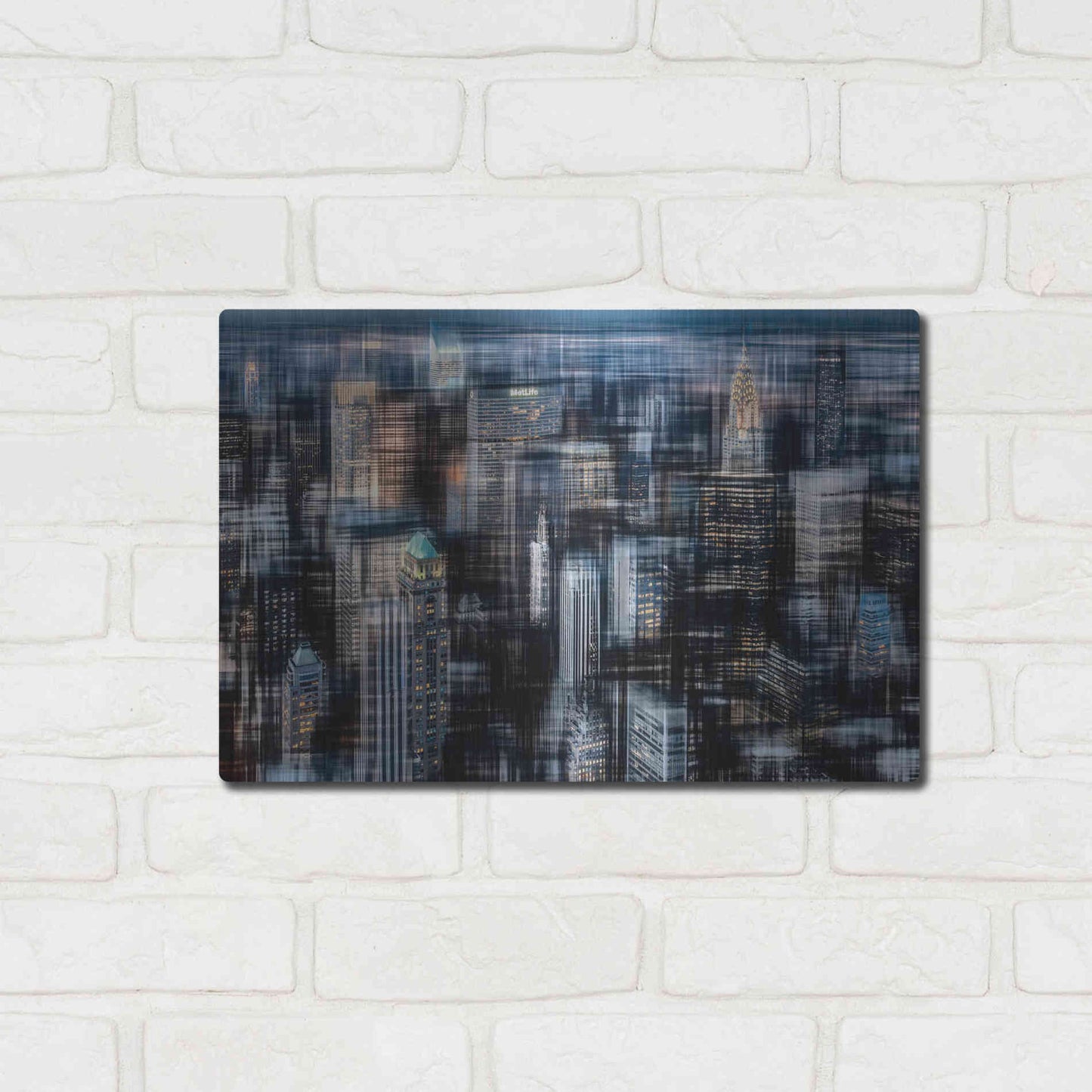 Luxe Metal Art 'Downtown at Night by Hannes Cmarits Metal Wall Art,16x12