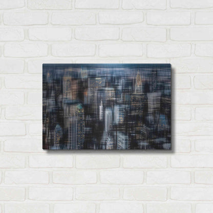 Luxe Metal Art 'Downtown at Night by Hannes Cmarits Metal Wall Art,24x16