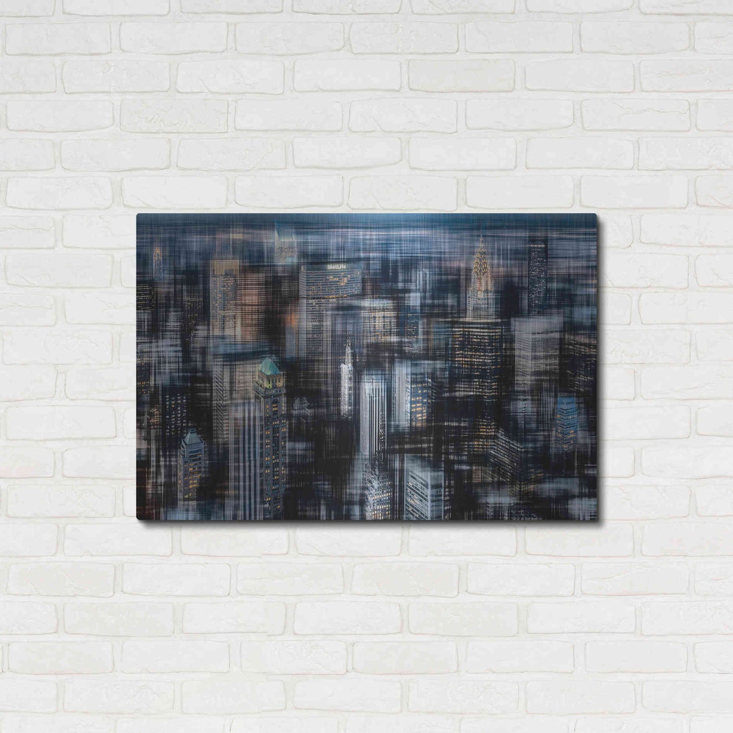 Luxe Metal Art 'Downtown at Night by Hannes Cmarits Metal Wall Art,36x24