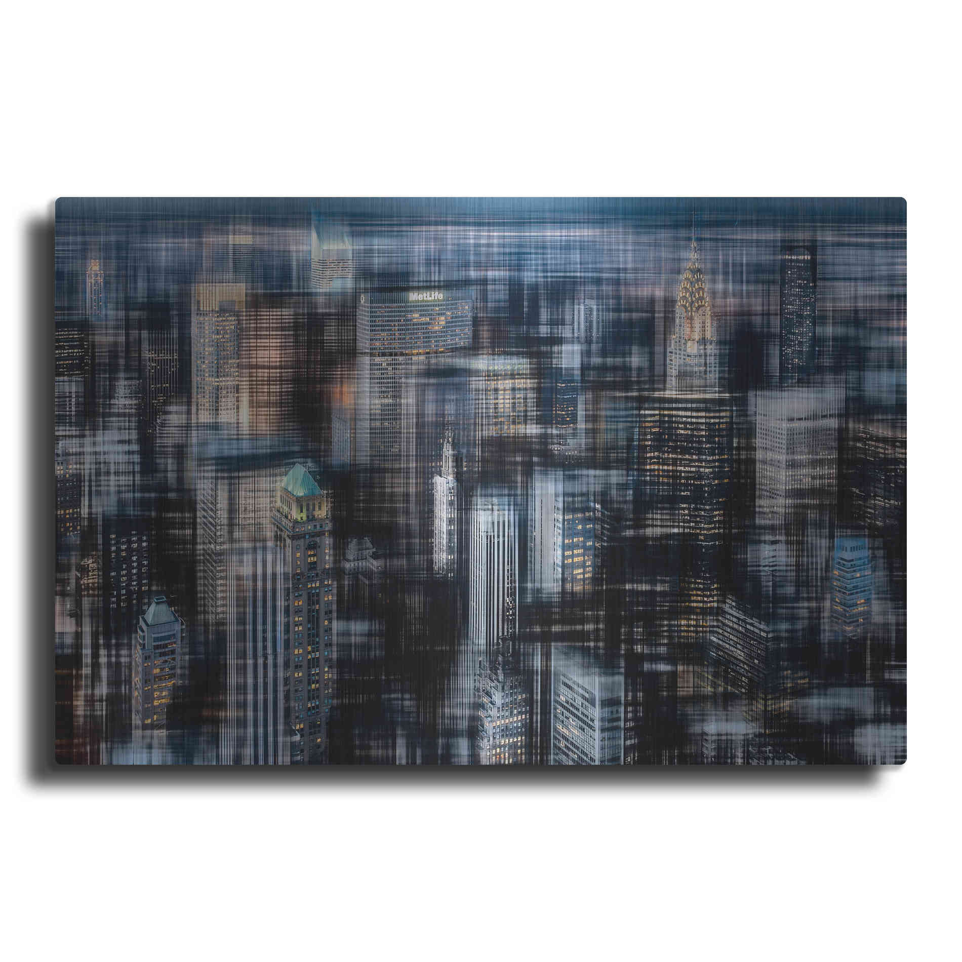 Luxe Metal Art 'Downtown at Night by Hannes Cmarits Metal Wall Art
