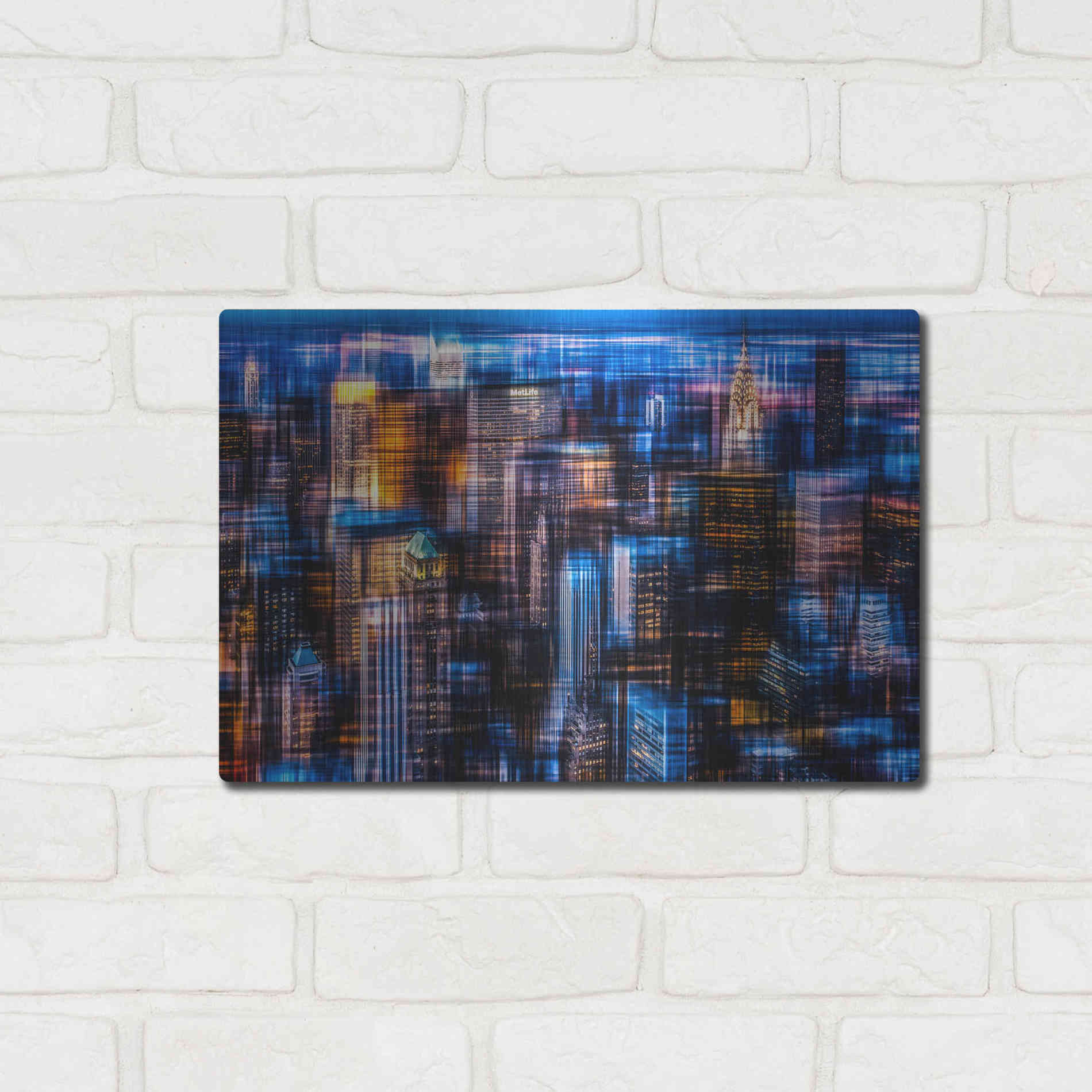 Luxe Metal Art 'Downtown II by Hannes Cmarits Metal Wall Art,16x12