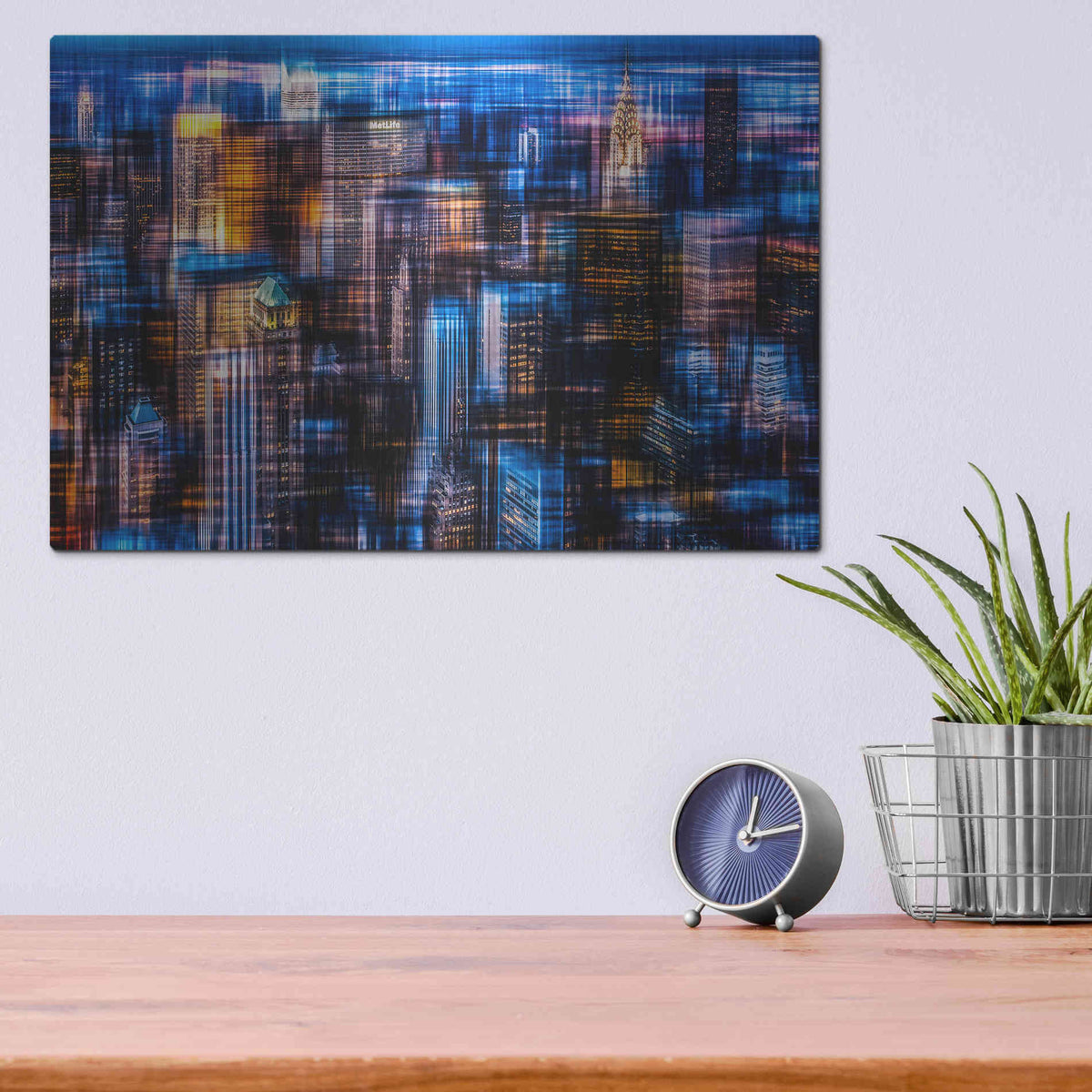Luxe Metal Art 'Downtown II by Hannes Cmarits Metal Wall Art,16x12