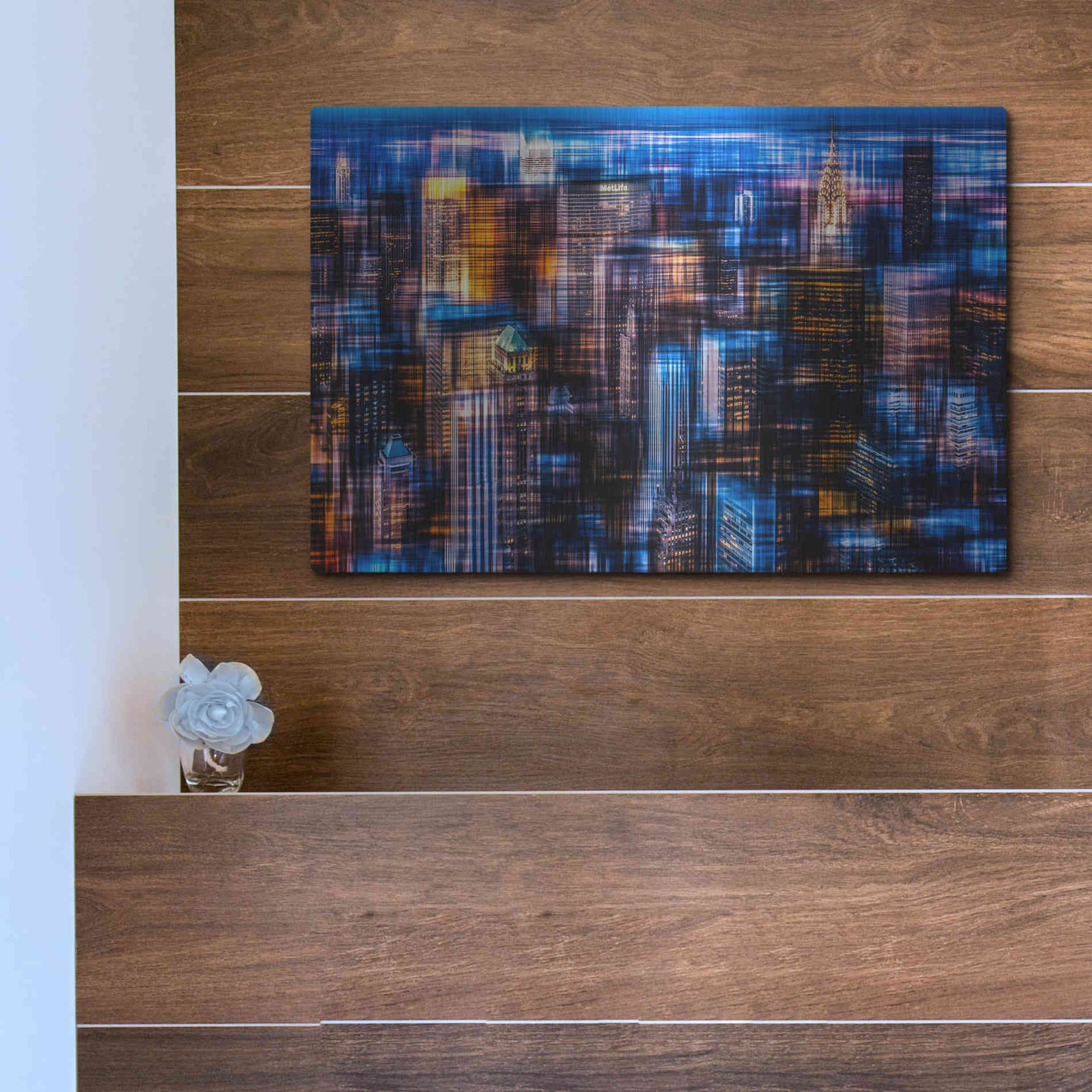 Luxe Metal Art 'Downtown II by Hannes Cmarits Metal Wall Art,16x12