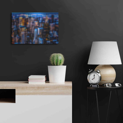 Luxe Metal Art 'Downtown II by Hannes Cmarits Metal Wall Art,24x16