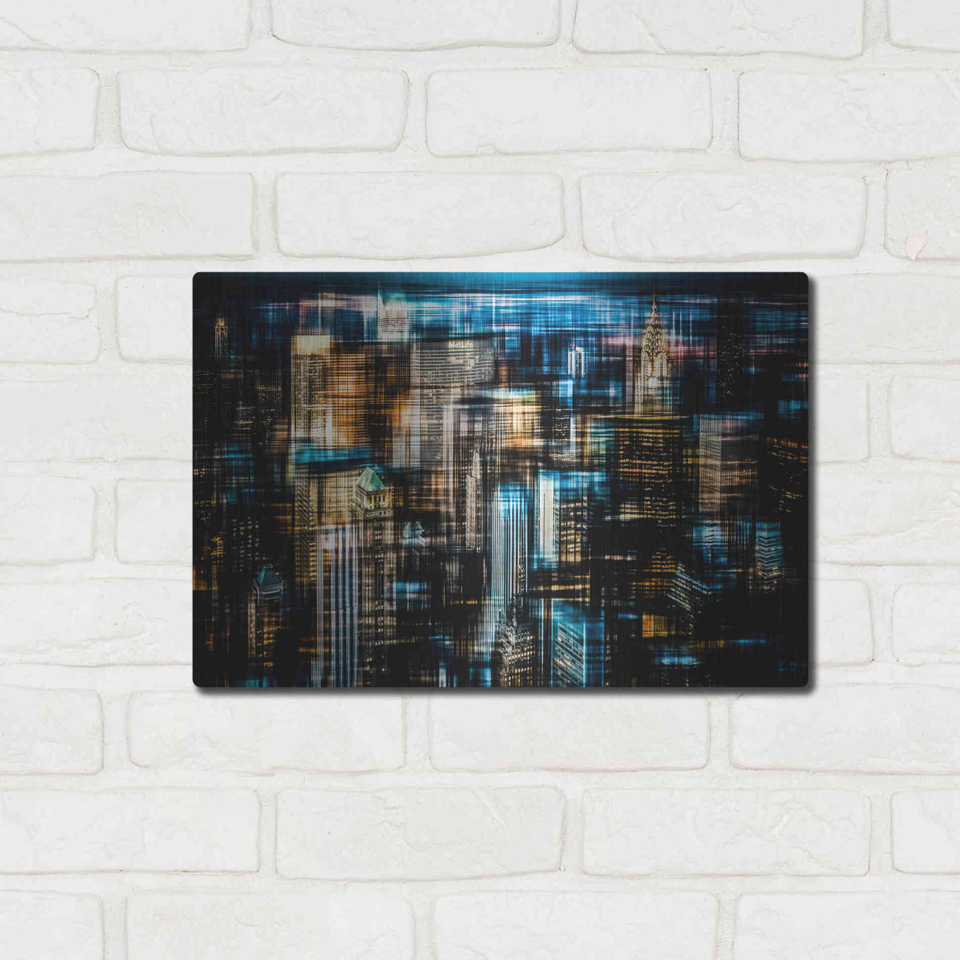Luxe Metal Art 'Downtown I by Hannes Cmarits Metal Wall Art,16x12