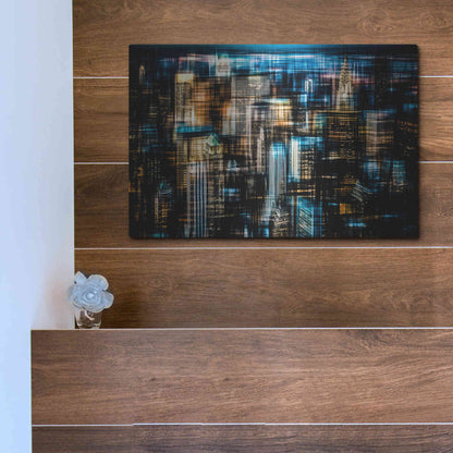 Luxe Metal Art 'Downtown I by Hannes Cmarits Metal Wall Art,16x12