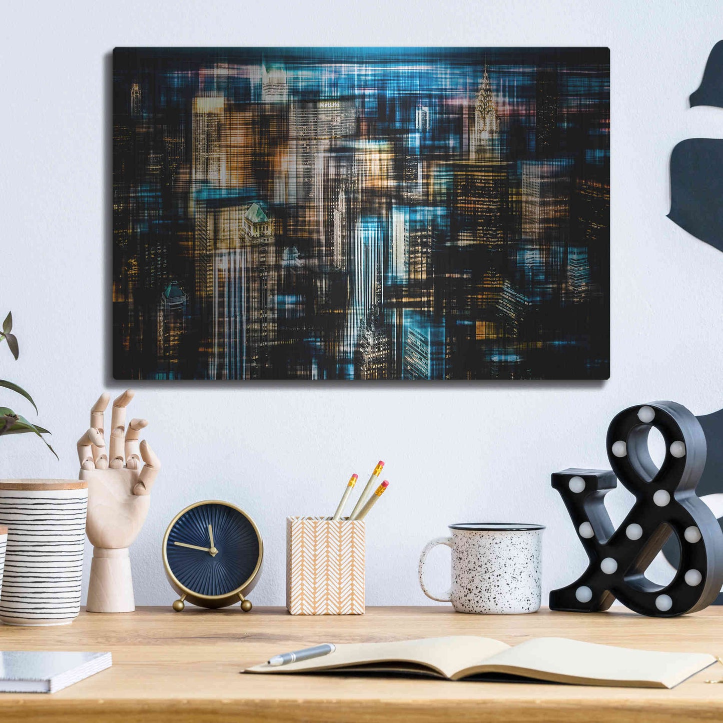 Luxe Metal Art 'Downtown I by Hannes Cmarits Metal Wall Art,16x12