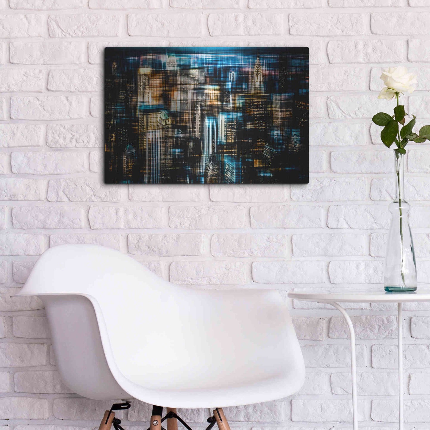 Luxe Metal Art 'Downtown I by Hannes Cmarits Metal Wall Art,24x16