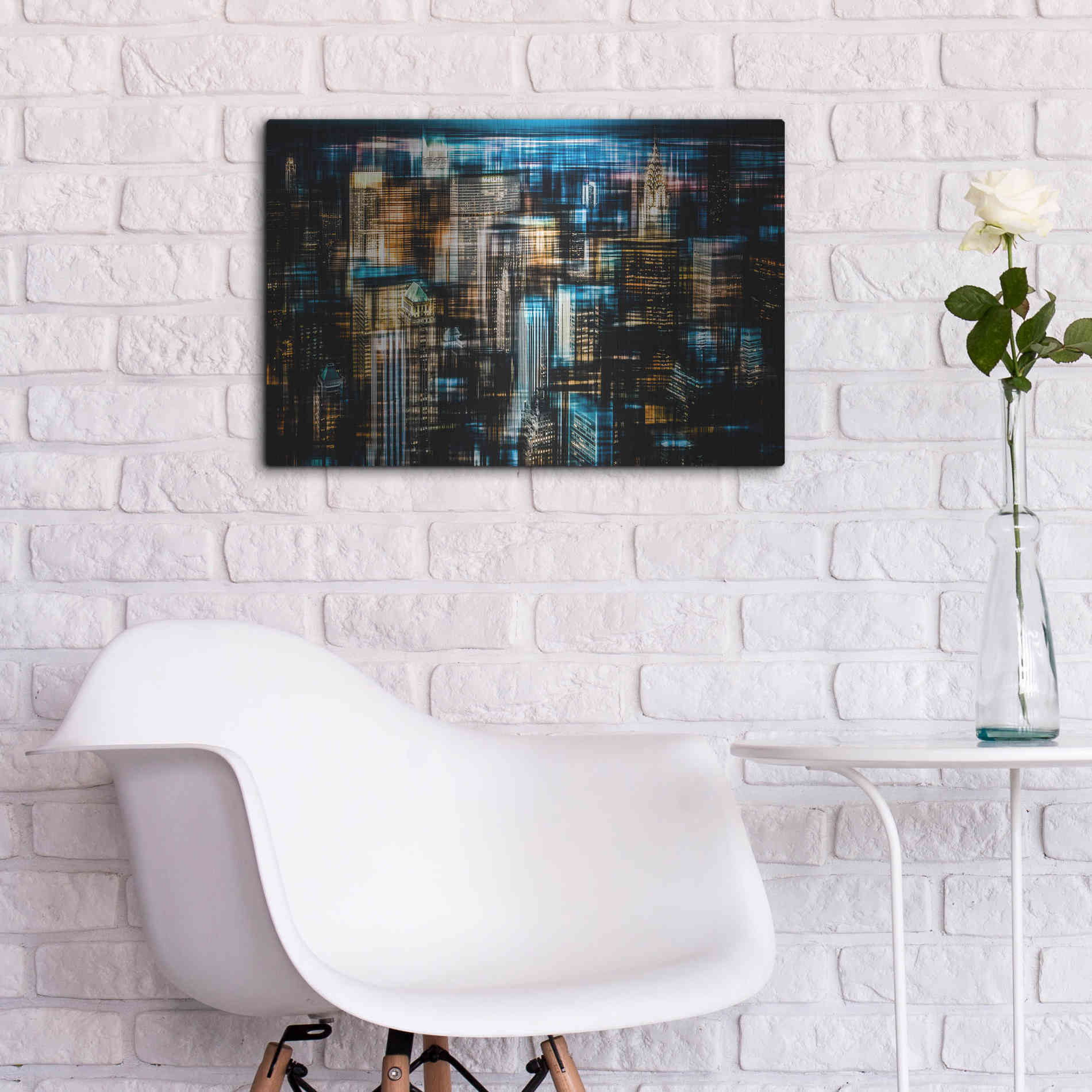 Luxe Metal Art 'Downtown I by Hannes Cmarits Metal Wall Art,24x16
