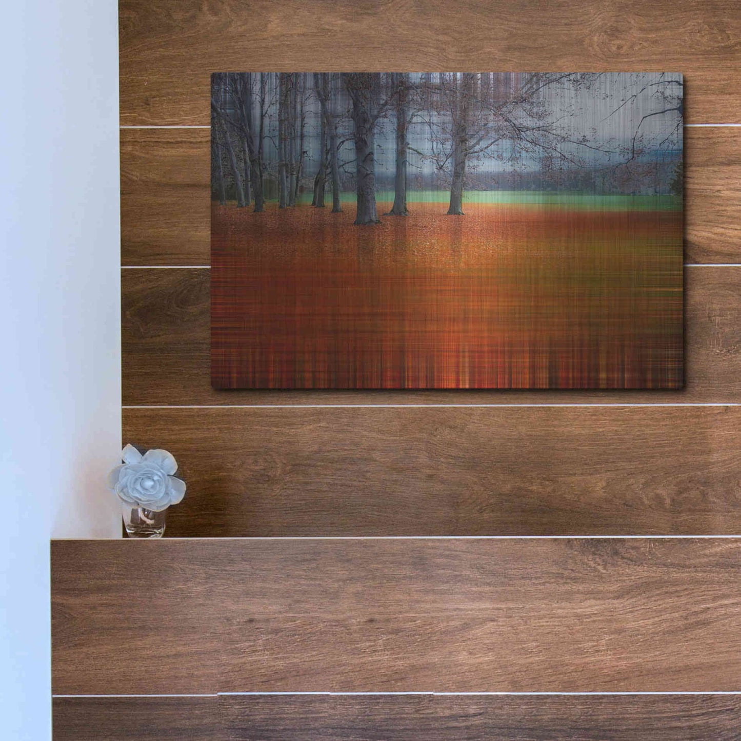 Luxe Metal Art 'Abstract Autumn by Hannes Cmarits Metal Wall Art,16x12