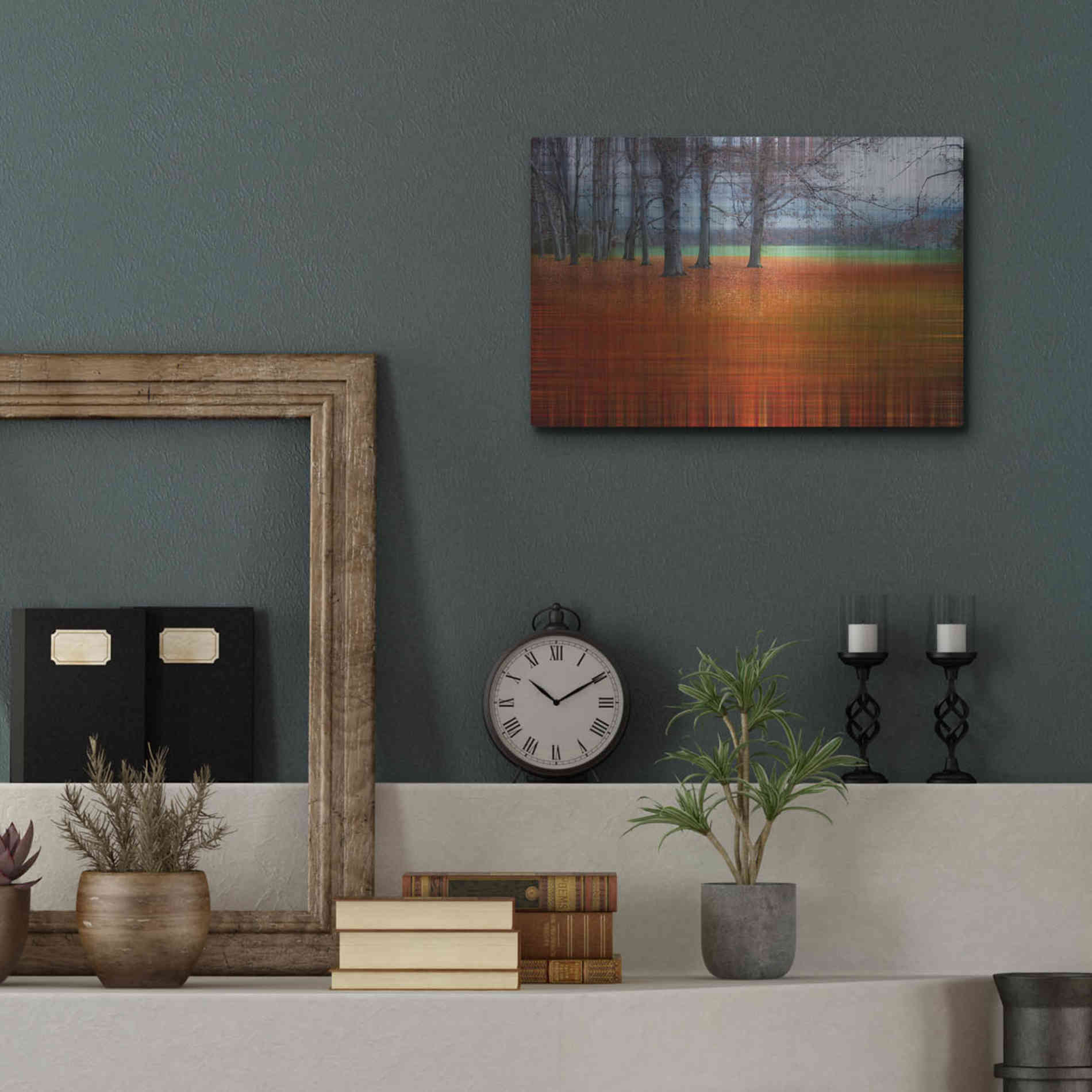 Luxe Metal Art 'Abstract Autumn by Hannes Cmarits Metal Wall Art,16x12