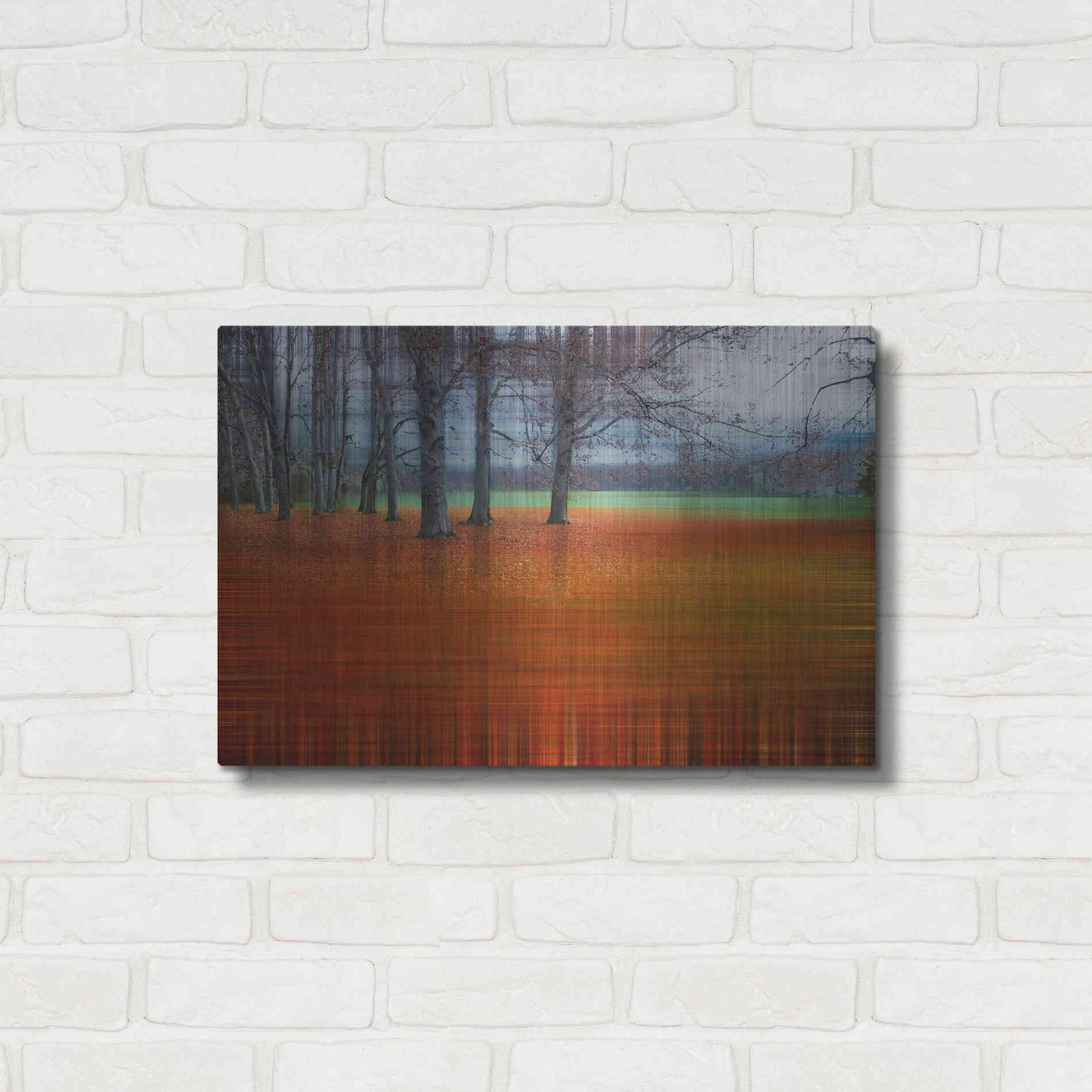 Luxe Metal Art 'Abstract Autumn by Hannes Cmarits Metal Wall Art,24x16