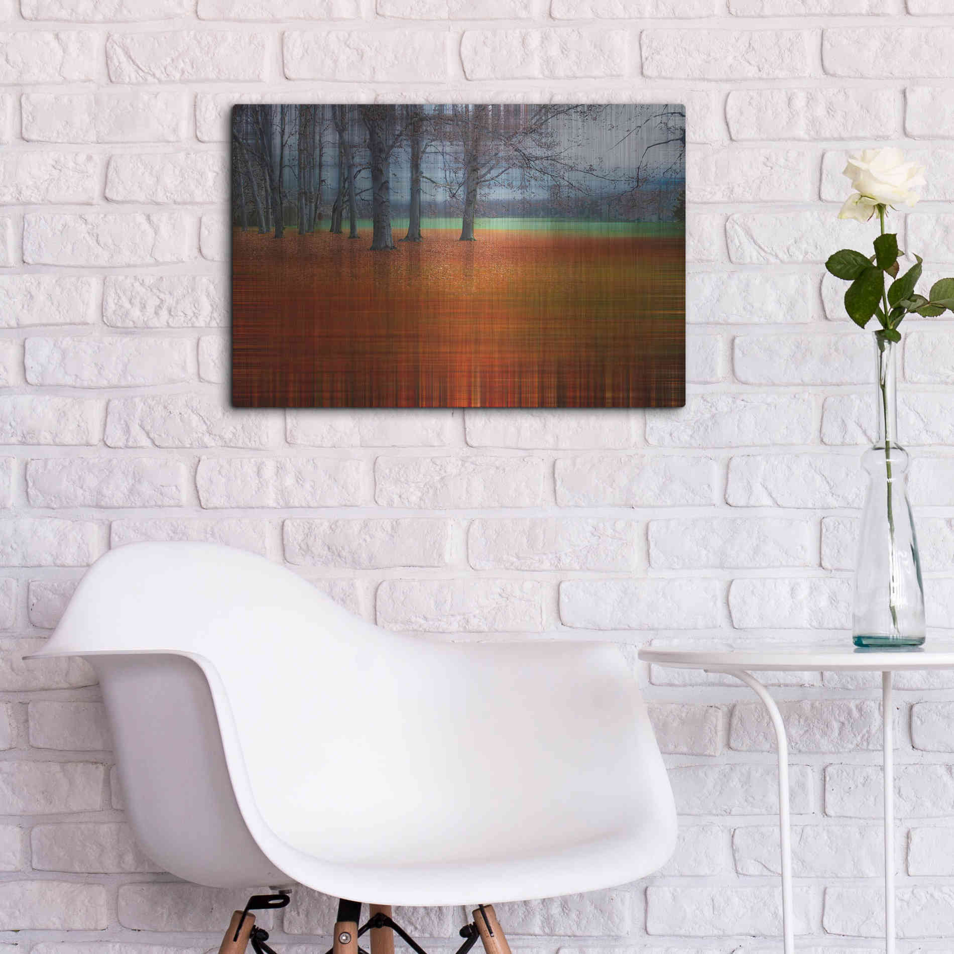 Luxe Metal Art 'Abstract Autumn by Hannes Cmarits Metal Wall Art,24x16