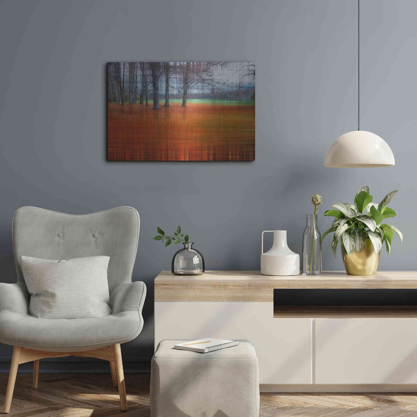 Luxe Metal Art 'Abstract Autumn by Hannes Cmarits Metal Wall Art,24x16