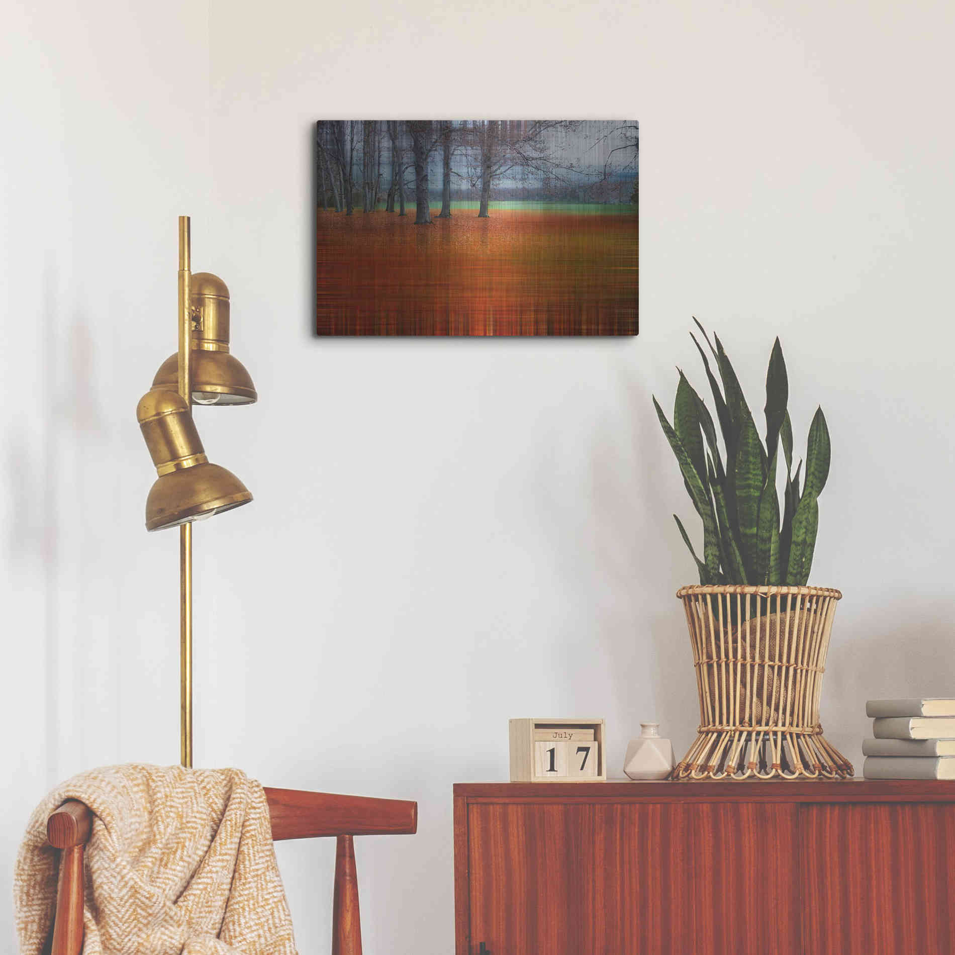 Luxe Metal Art 'Abstract Autumn by Hannes Cmarits Metal Wall Art,24x16