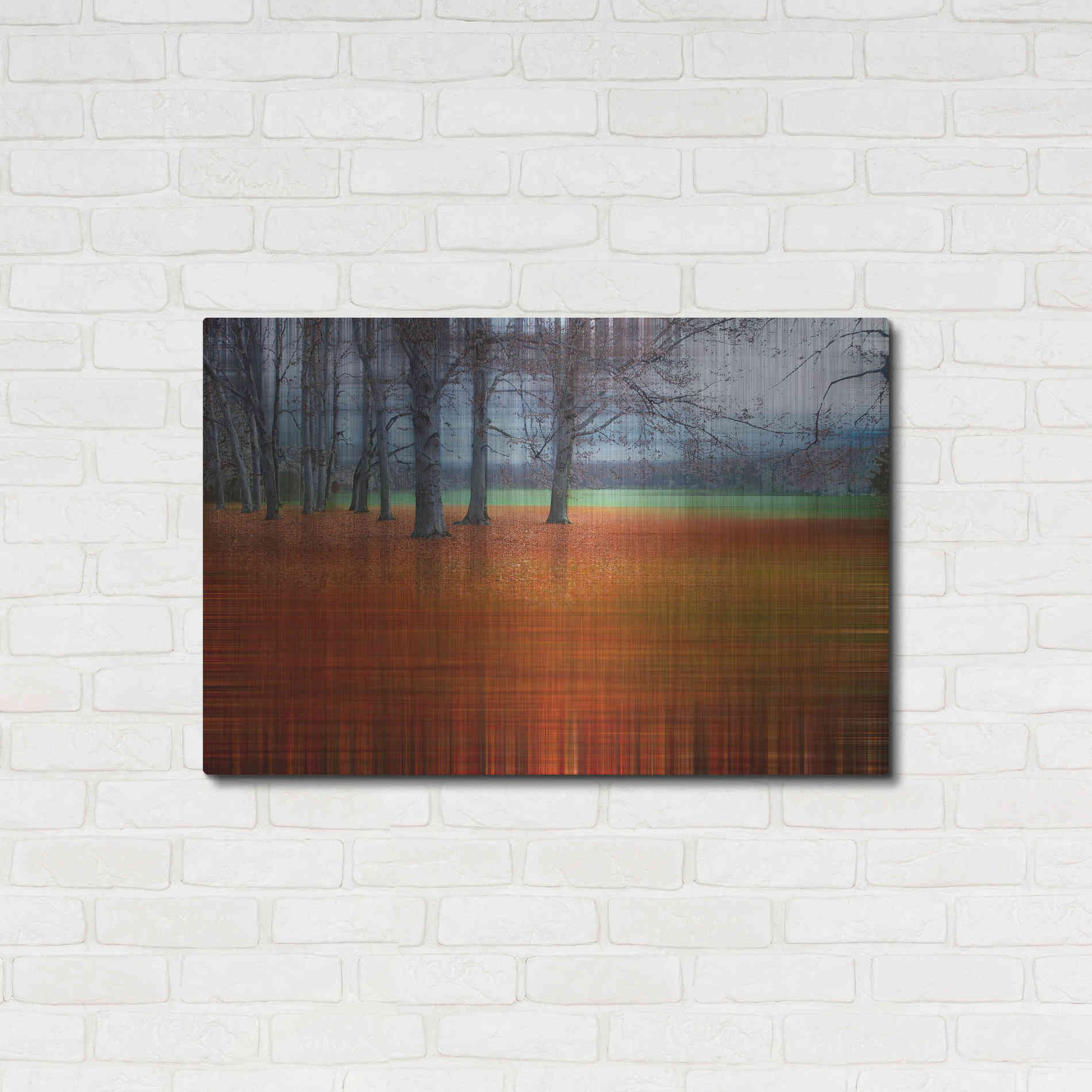 Luxe Metal Art 'Abstract Autumn by Hannes Cmarits Metal Wall Art,36x24
