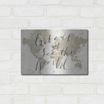 Luxe Metal Art 'Get Out and See the World' by Sara Zieve Miller, Metal Wall Art,16x12