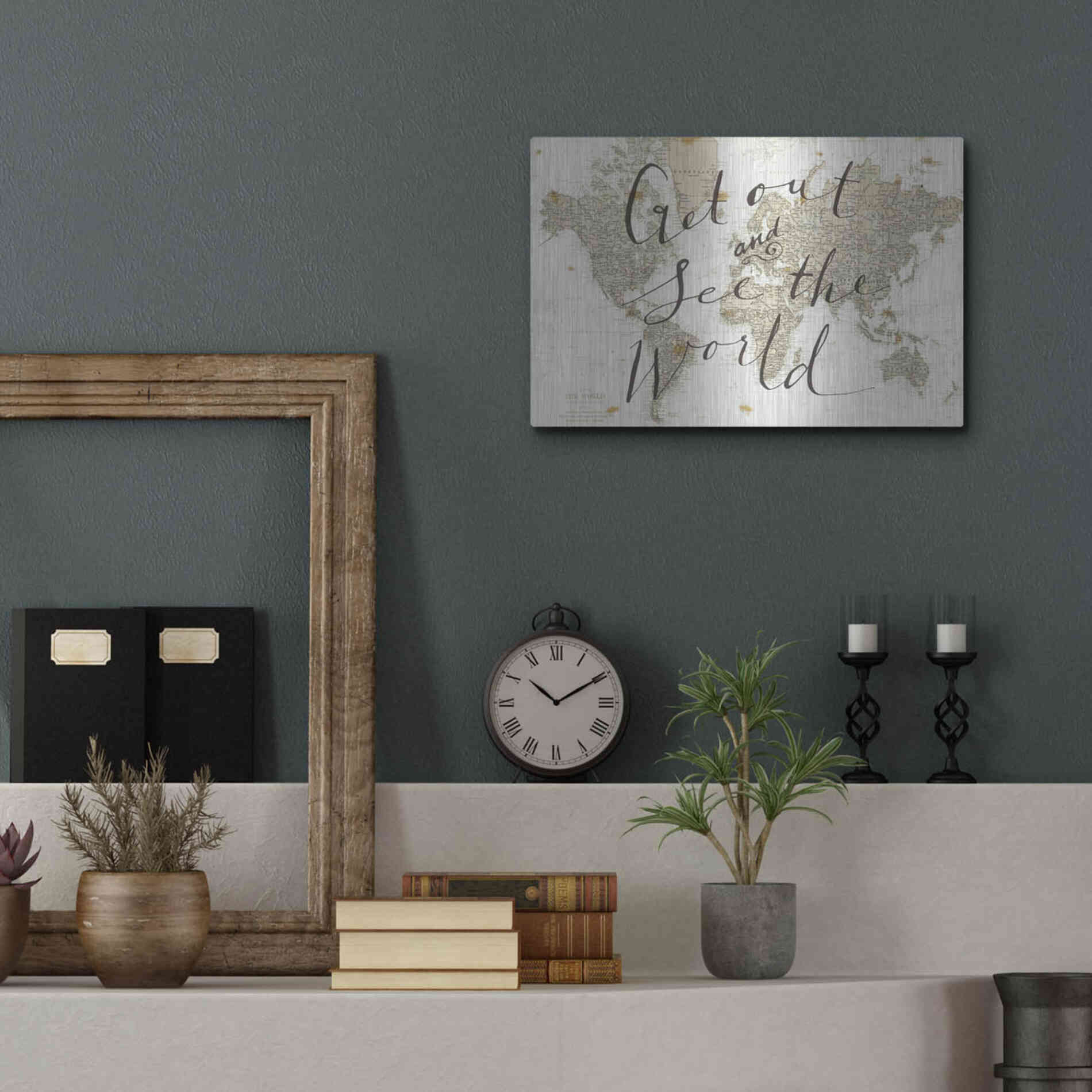Luxe Metal Art 'Get Out and See the World' by Sara Zieve Miller, Metal Wall Art,16x12
