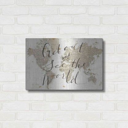 Luxe Metal Art 'Get Out and See the World' by Sara Zieve Miller, Metal Wall Art,24x16