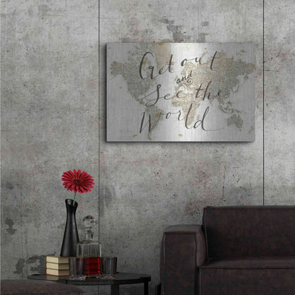 Luxe Metal Art 'Get Out and See the World' by Sara Zieve Miller, Metal Wall Art,36x24
