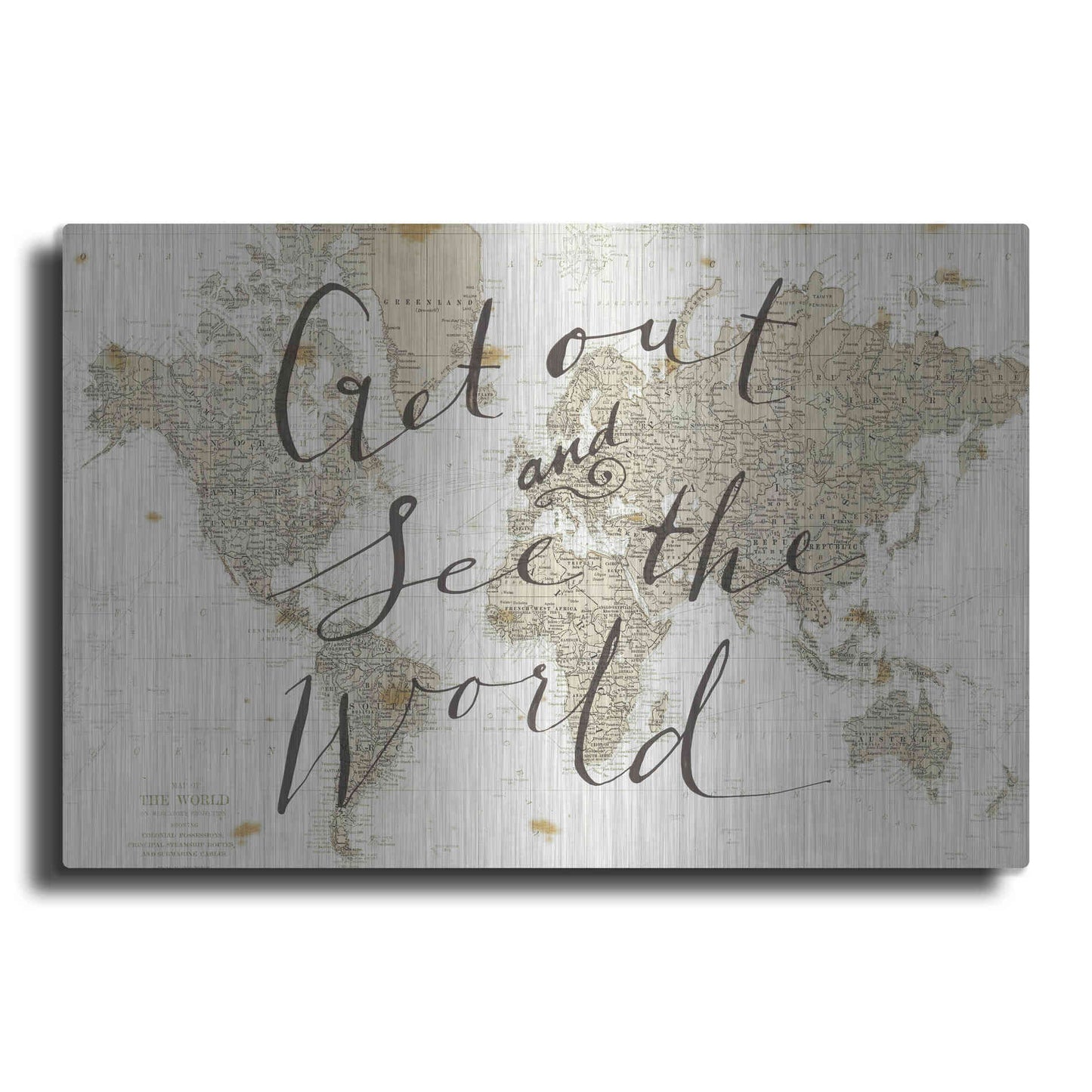 Luxe Metal Art 'Get Out and See the World' by Sara Zieve Miller, Metal Wall Art