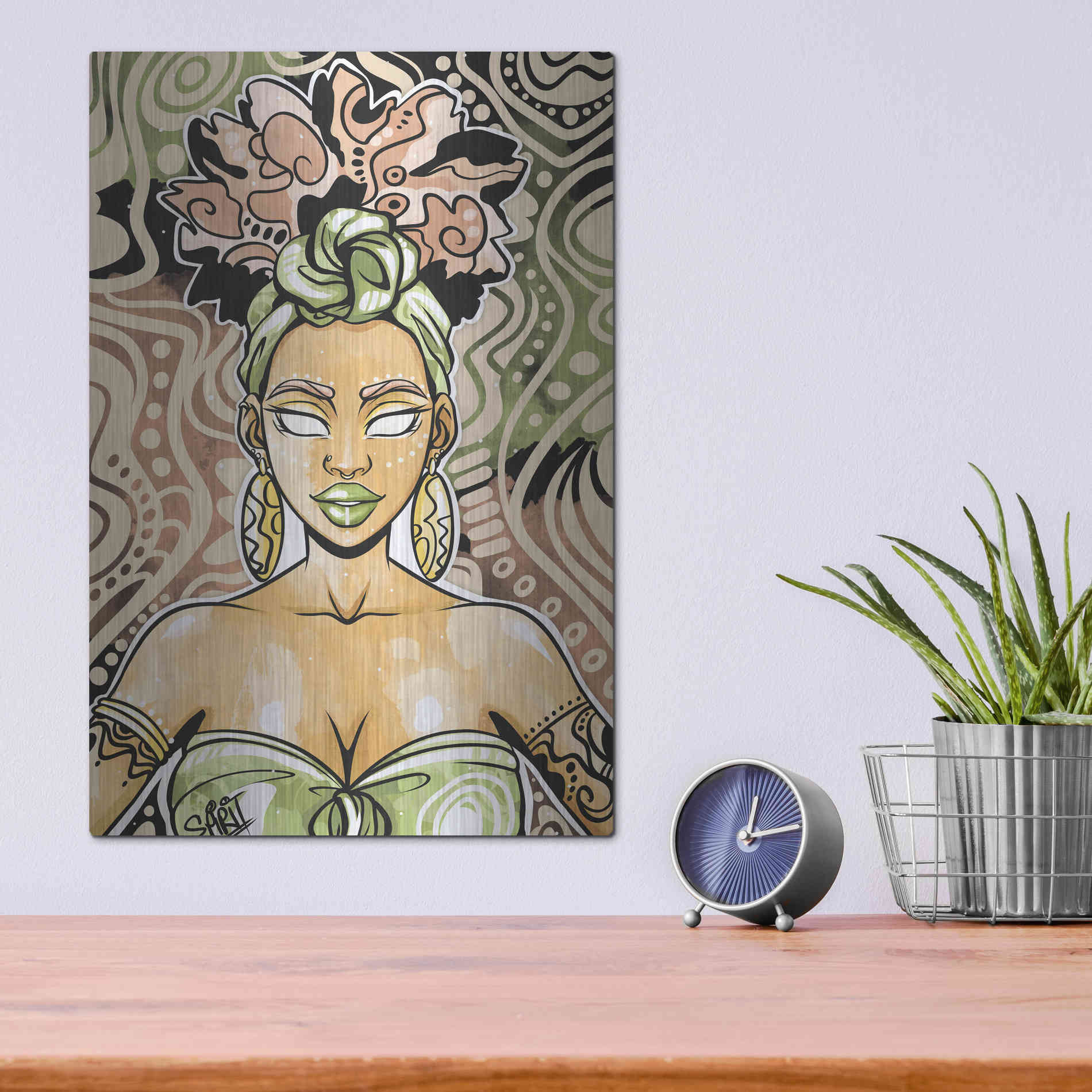 Luxe Metal Art 'Nailah by Justin Copeland Metal Wall Art,12x16