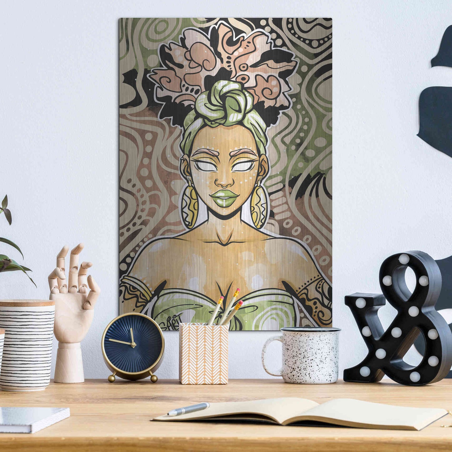 Luxe Metal Art 'Nailah by Justin Copeland Metal Wall Art,12x16