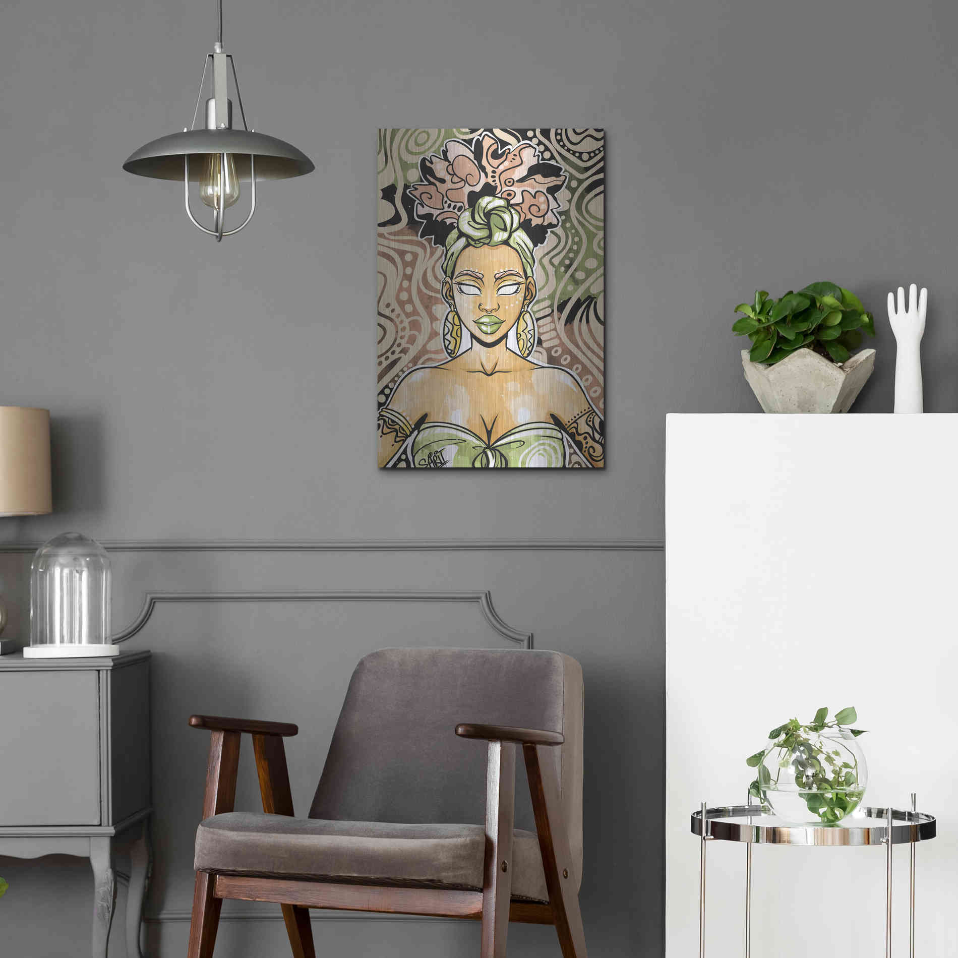 Luxe Metal Art 'Nailah by Justin Copeland Metal Wall Art,16x24