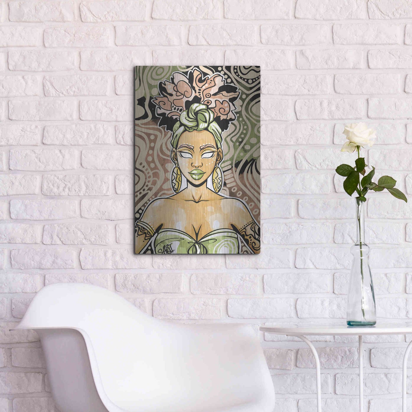 Luxe Metal Art 'Nailah by Justin Copeland Metal Wall Art,16x24