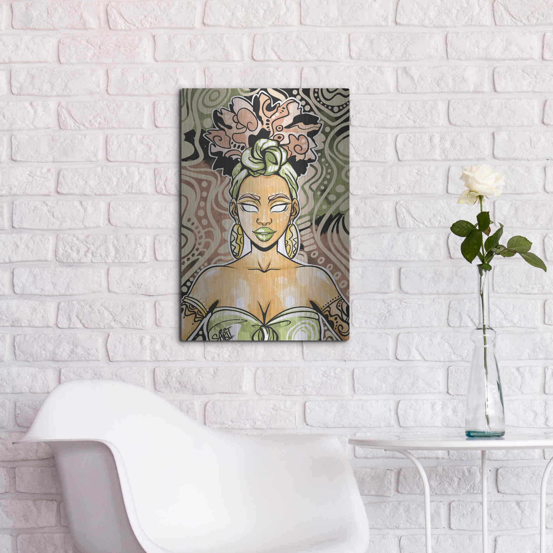 Luxe Metal Art 'Nailah by Justin Copeland Metal Wall Art,16x24