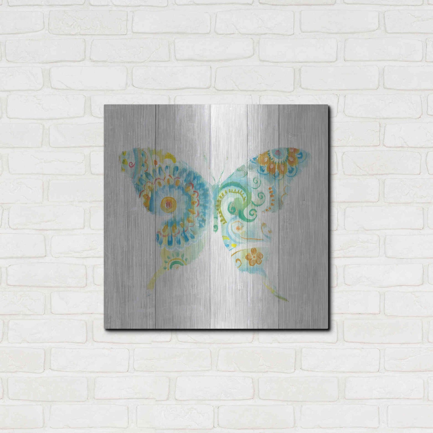 Luxe Metal Art 'Spring Dream Paisley IX' by Danhui Nai, Metal Wall Art,24x24