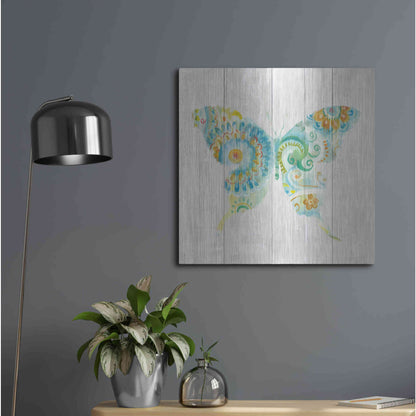 Luxe Metal Art 'Spring Dream Paisley IX' by Danhui Nai, Metal Wall Art,24x24