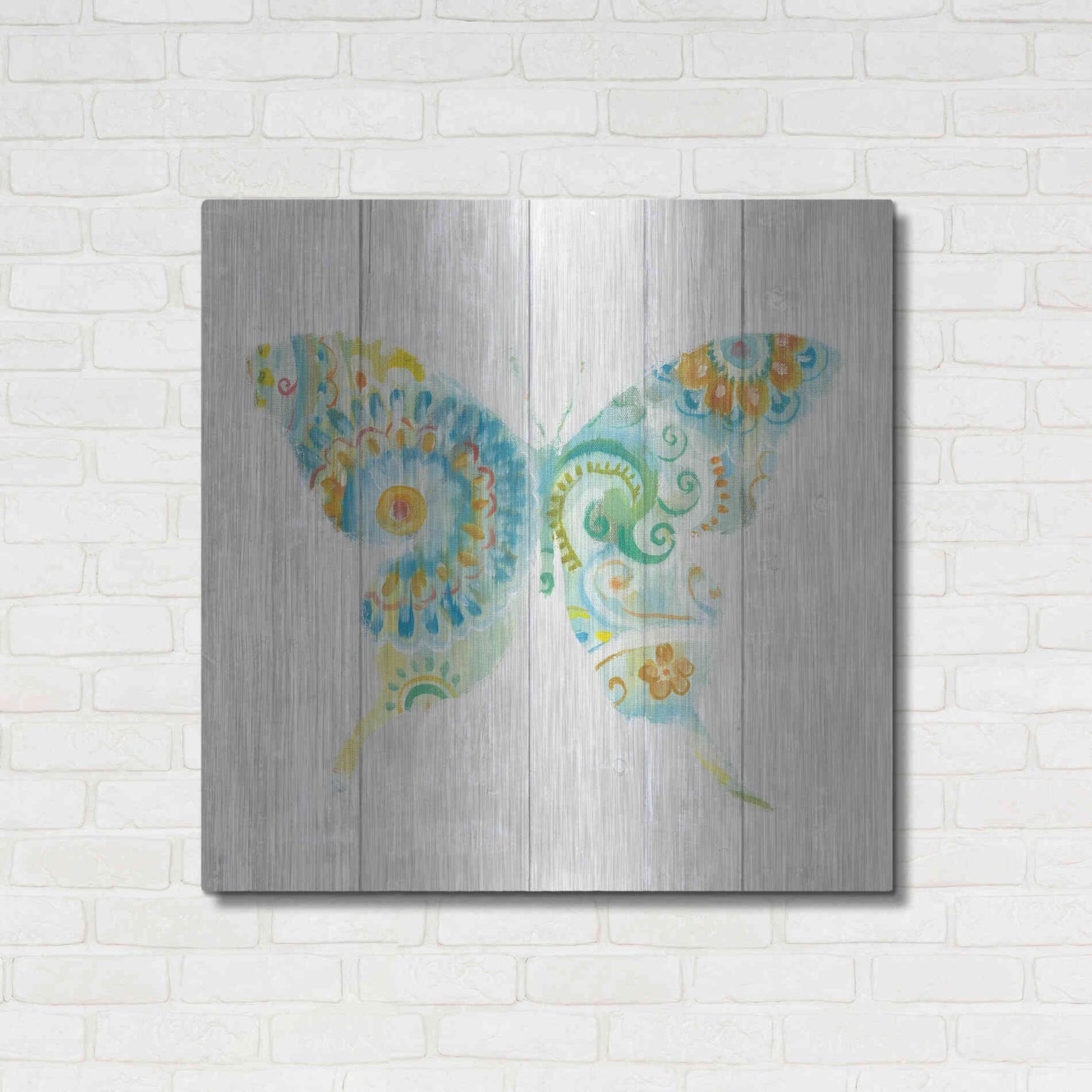 Luxe Metal Art 'Spring Dream Paisley IX' by Danhui Nai, Metal Wall Art,36x36