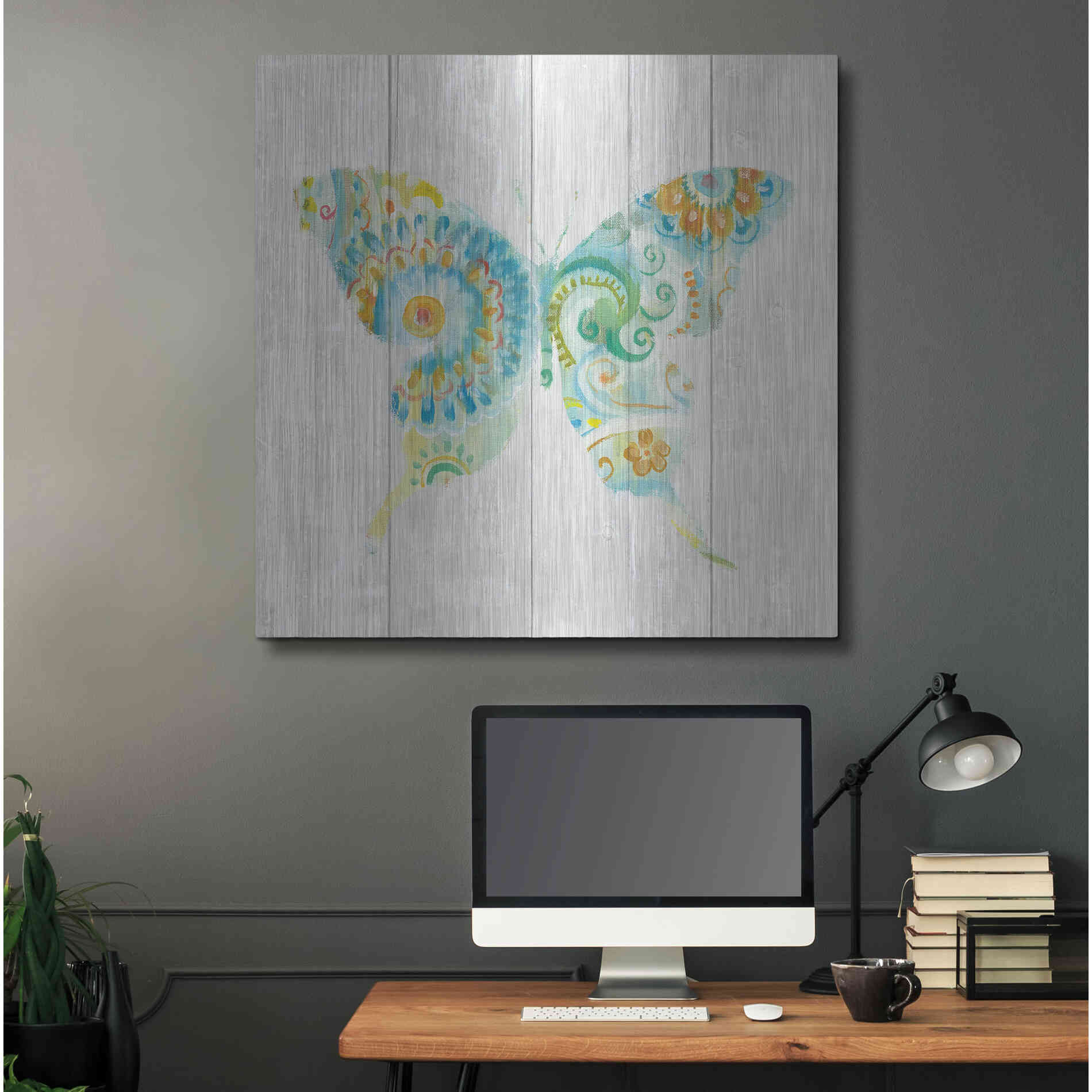 Luxe Metal Art 'Spring Dream Paisley IX' by Danhui Nai, Metal Wall Art,36x36