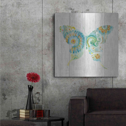 Luxe Metal Art 'Spring Dream Paisley IX' by Danhui Nai, Metal Wall Art,36x36